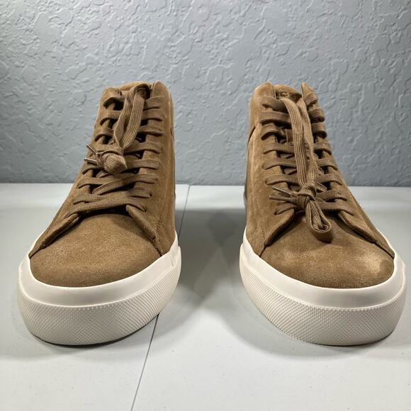 VINCE Fynn Beige High Top Sneaker Mens SIZE 8.5 - Picture 3 of 9